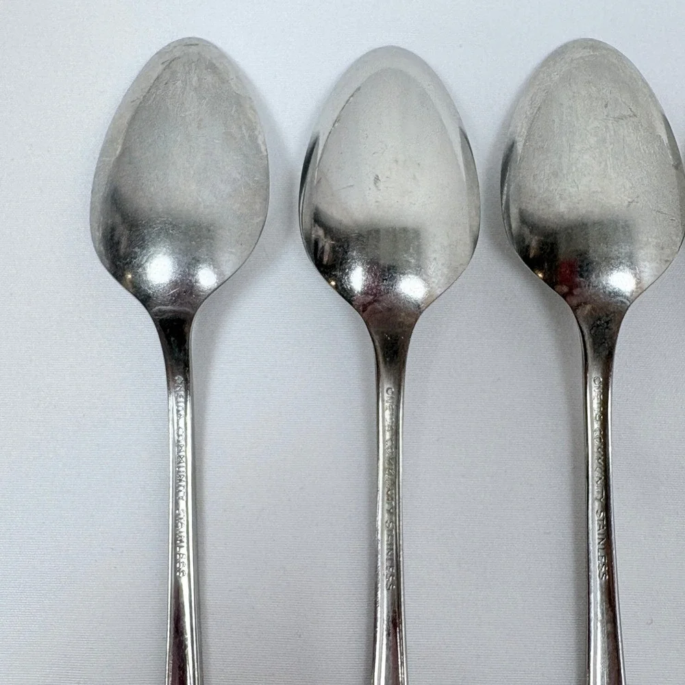 Vtg Oneida Community Stainless My Rose Iced Tea Spoons Set of 5 7.5